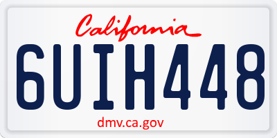 CA license plate 6UIH448