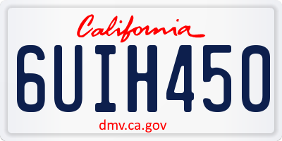 CA license plate 6UIH450
