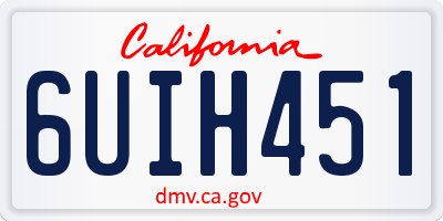 CA license plate 6UIH451