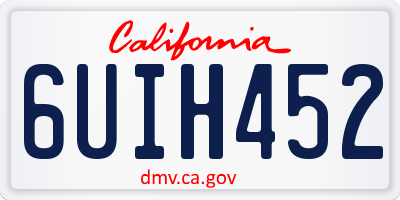 CA license plate 6UIH452