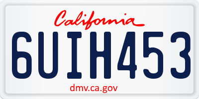 CA license plate 6UIH453