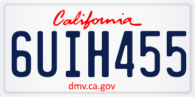 CA license plate 6UIH455