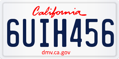CA license plate 6UIH456