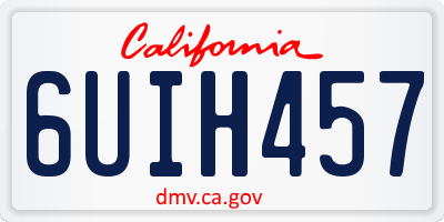 CA license plate 6UIH457