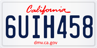 CA license plate 6UIH458