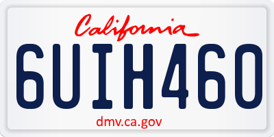 CA license plate 6UIH460