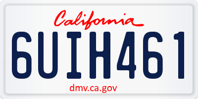 CA license plate 6UIH461