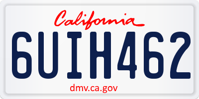 CA license plate 6UIH462