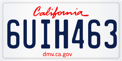 CA license plate 6UIH463