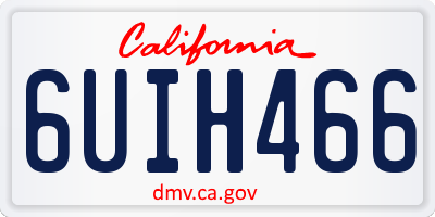 CA license plate 6UIH466