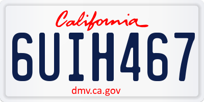 CA license plate 6UIH467