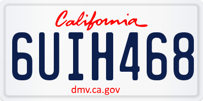 CA license plate 6UIH468