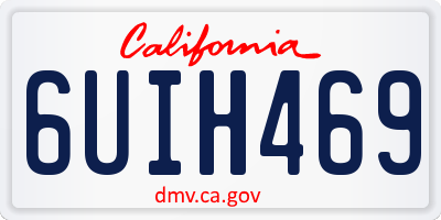 CA license plate 6UIH469