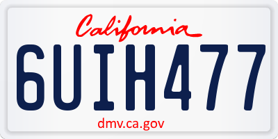 CA license plate 6UIH477