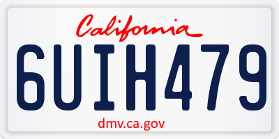 CA license plate 6UIH479