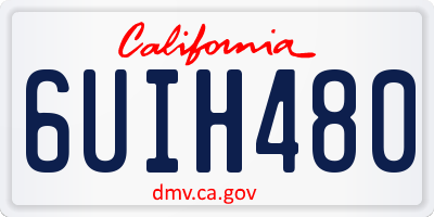 CA license plate 6UIH480