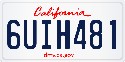 CA license plate 6UIH481