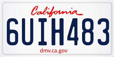 CA license plate 6UIH483