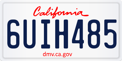 CA license plate 6UIH485