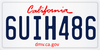 CA license plate 6UIH486