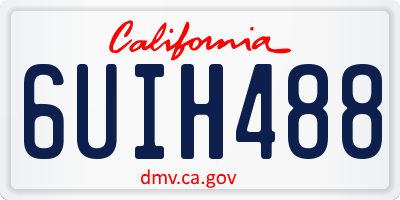CA license plate 6UIH488