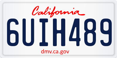 CA license plate 6UIH489