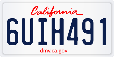CA license plate 6UIH491