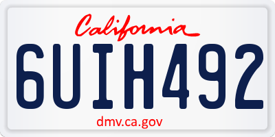 CA license plate 6UIH492