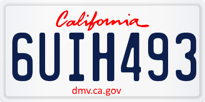 CA license plate 6UIH493