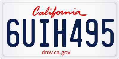 CA license plate 6UIH495