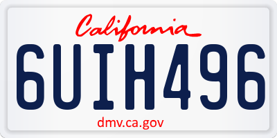 CA license plate 6UIH496