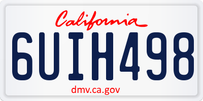 CA license plate 6UIH498