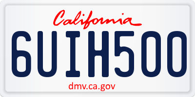 CA license plate 6UIH500