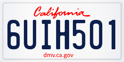 CA license plate 6UIH501