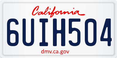 CA license plate 6UIH504