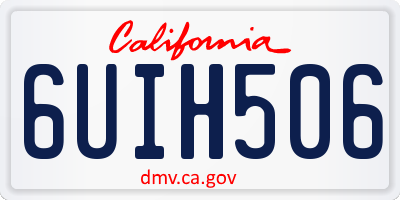CA license plate 6UIH506