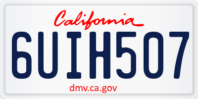 CA license plate 6UIH507