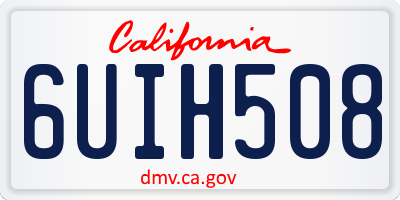 CA license plate 6UIH508