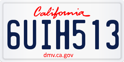 CA license plate 6UIH513