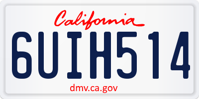 CA license plate 6UIH514