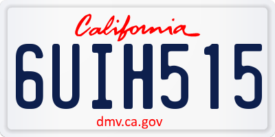CA license plate 6UIH515