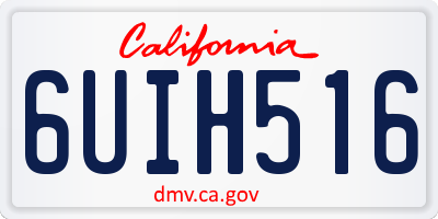 CA license plate 6UIH516