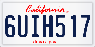 CA license plate 6UIH517