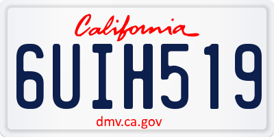 CA license plate 6UIH519