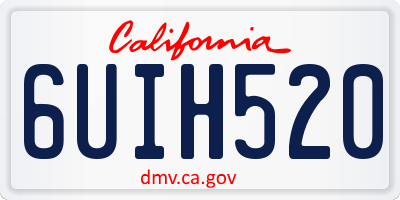 CA license plate 6UIH520