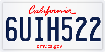 CA license plate 6UIH522