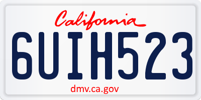 CA license plate 6UIH523