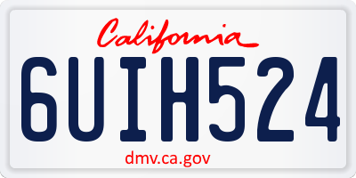 CA license plate 6UIH524