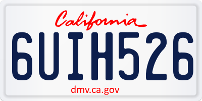 CA license plate 6UIH526