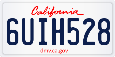 CA license plate 6UIH528